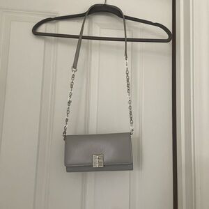 Givenchy Grey Leather Wallet-on-Chain Crossbody Bag